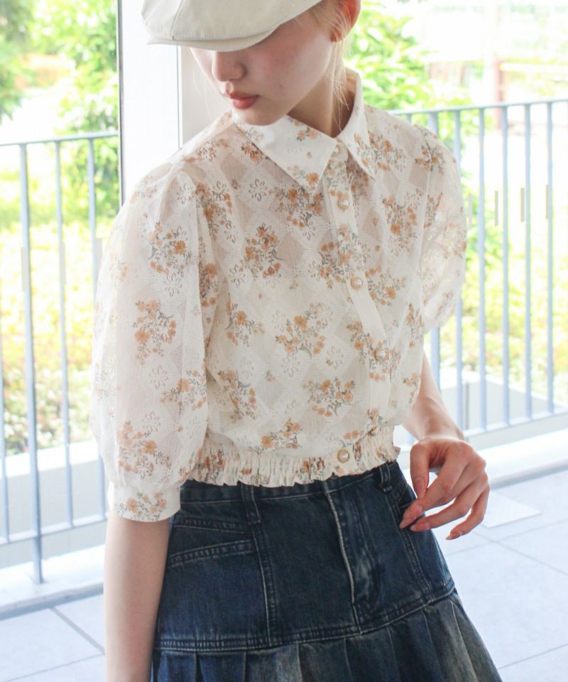 【美品】DECO depuis 1985 花柄レースブラウス DECO depuis 1985 LINE CODE LACE UNE TOPS black - The Galaxy