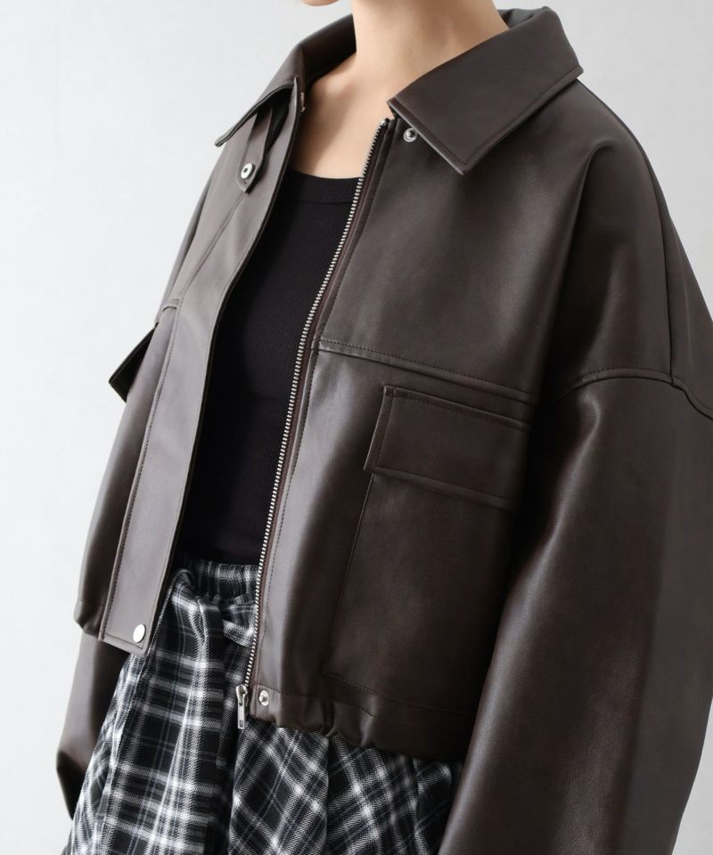 COCODEAL レザーショートブルゾン ブラウン サイズ1 COCODEAL レザーショートブルゾン ブラウン サイズ1 FREAK'S