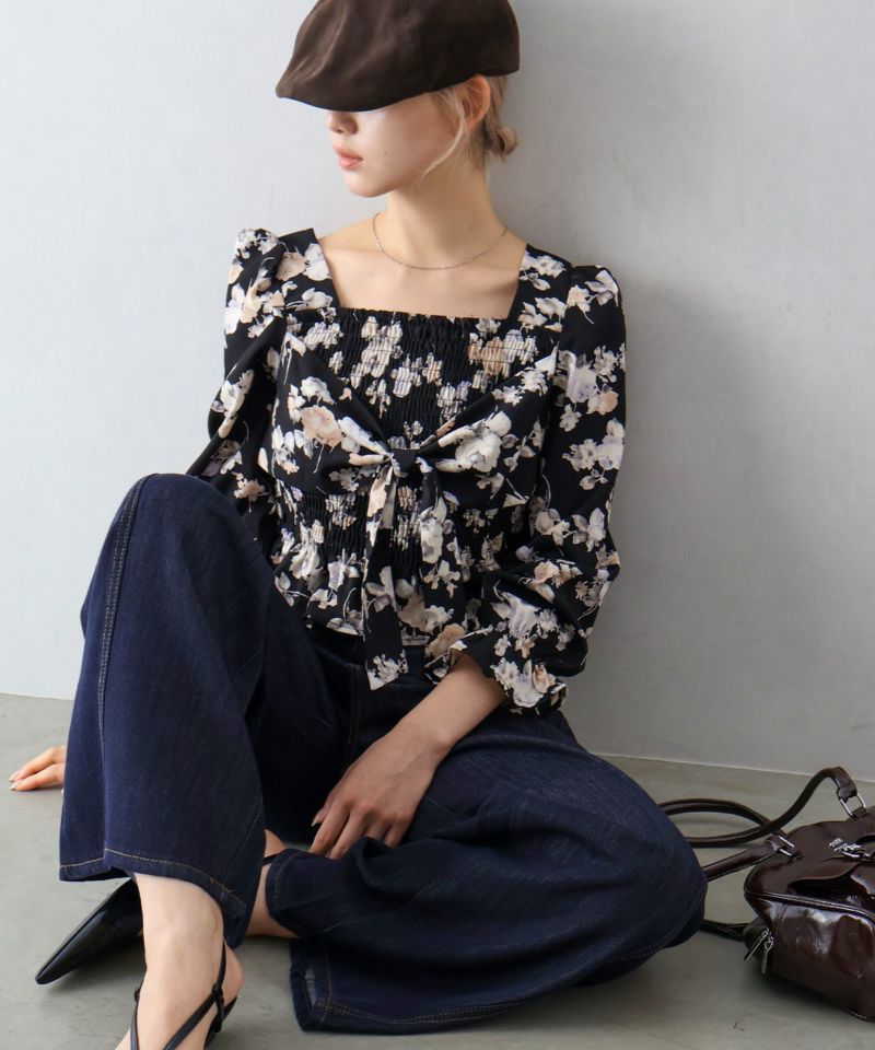 CARLA オトナリボンブラウス 30%OFF】プリントリボンブラウス｜KarLParkLane Style ONLINE SHOP