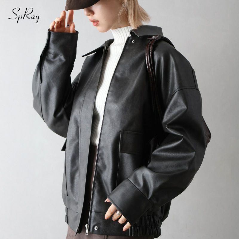 collab Ecoレザーヴィンテージブルゾン collab Ecoレザーヴィンテージブルゾン 伊原葵×Searoomlynn