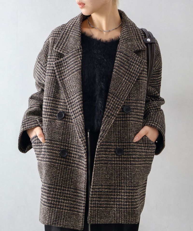 【美品】イザイア　グレンチェック　ジャケット46 グレンチェックビッグジャケット | SpRay