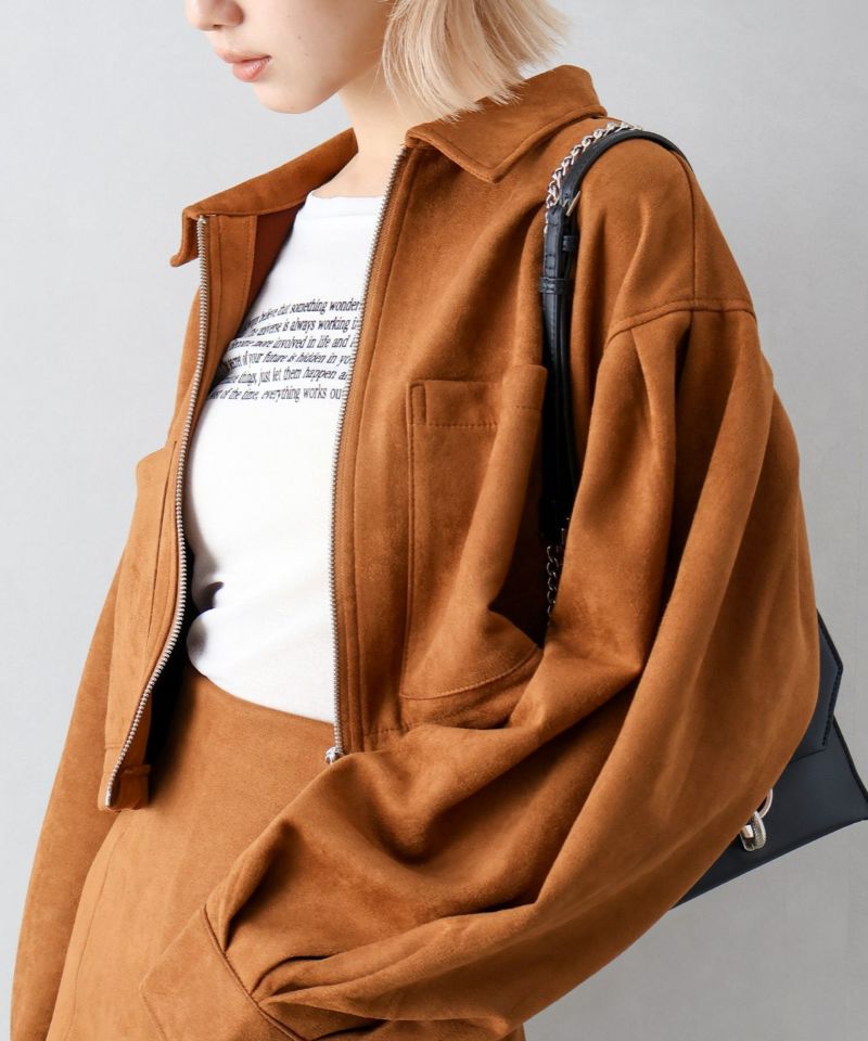春夏 ストラスブルゴ INSPINCT CPOブルゾンサラリと軽量 涼しい スウェードポンチZIPショートブルゾン | SpRay