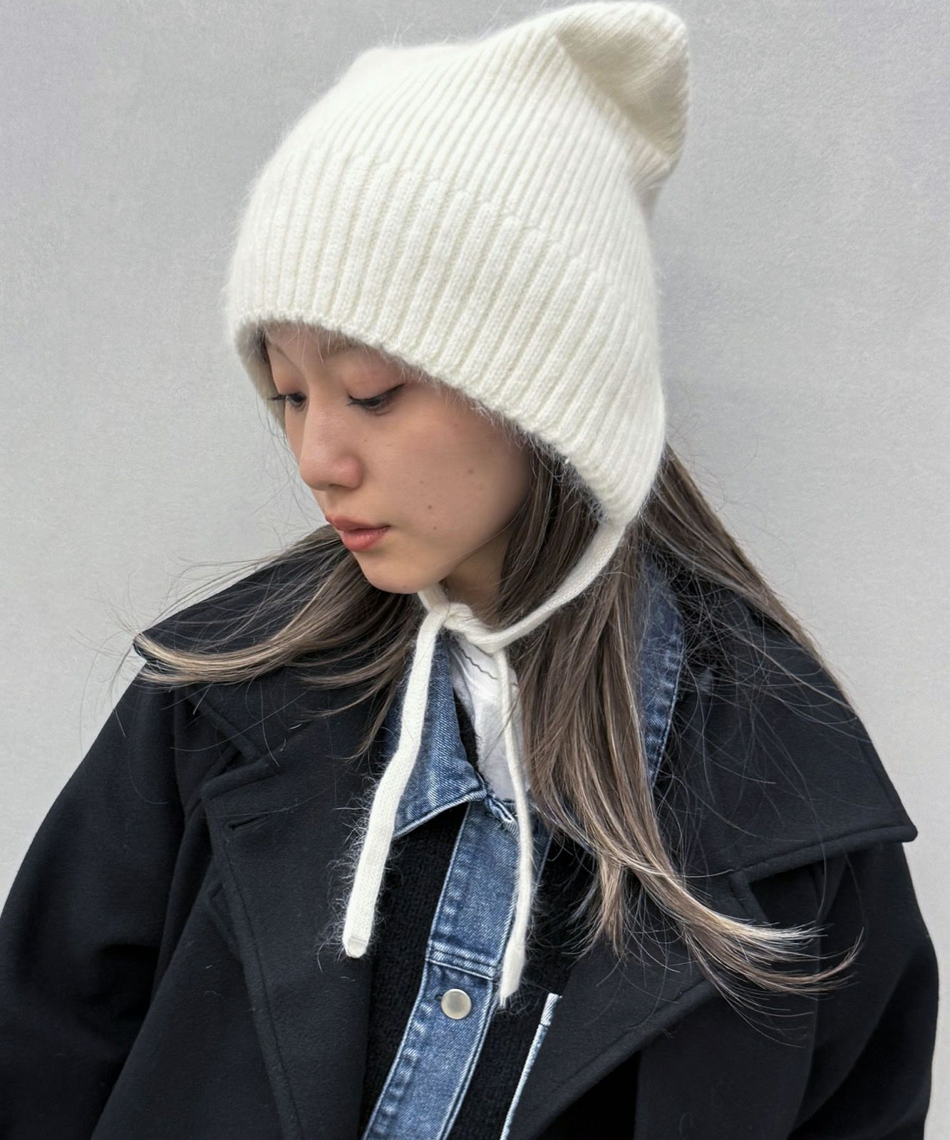 【aq******】うさ耳ボンネット 猫耳ニット帽 現在の納期:1週間以内】猫耳ニット帽 ボンネット イヤーマフ うさ耳 羊耳