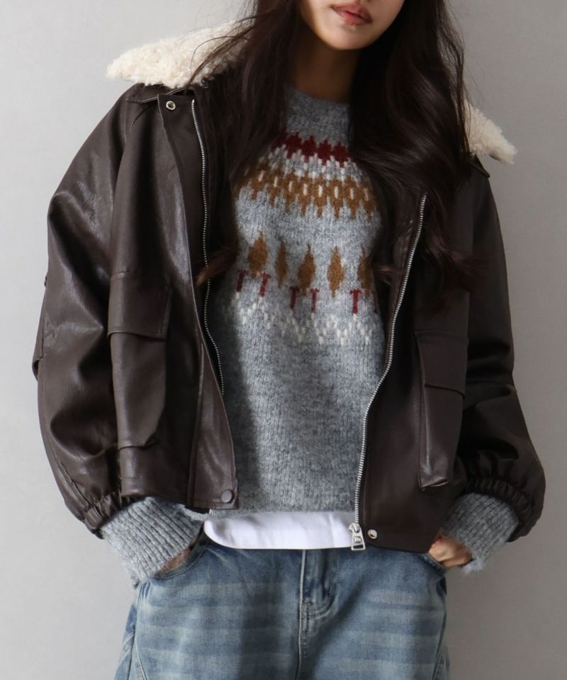 美品❗ HYSTERICS ♥️レザーライダースブルゾン ファー襟 中綿 ファー衿フェイクレザーブルゾン | SpRay