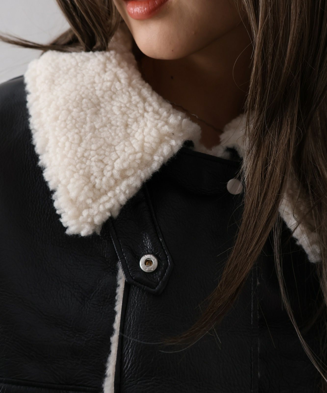 フェイクレザーボアZIPブルゾン | SpRay