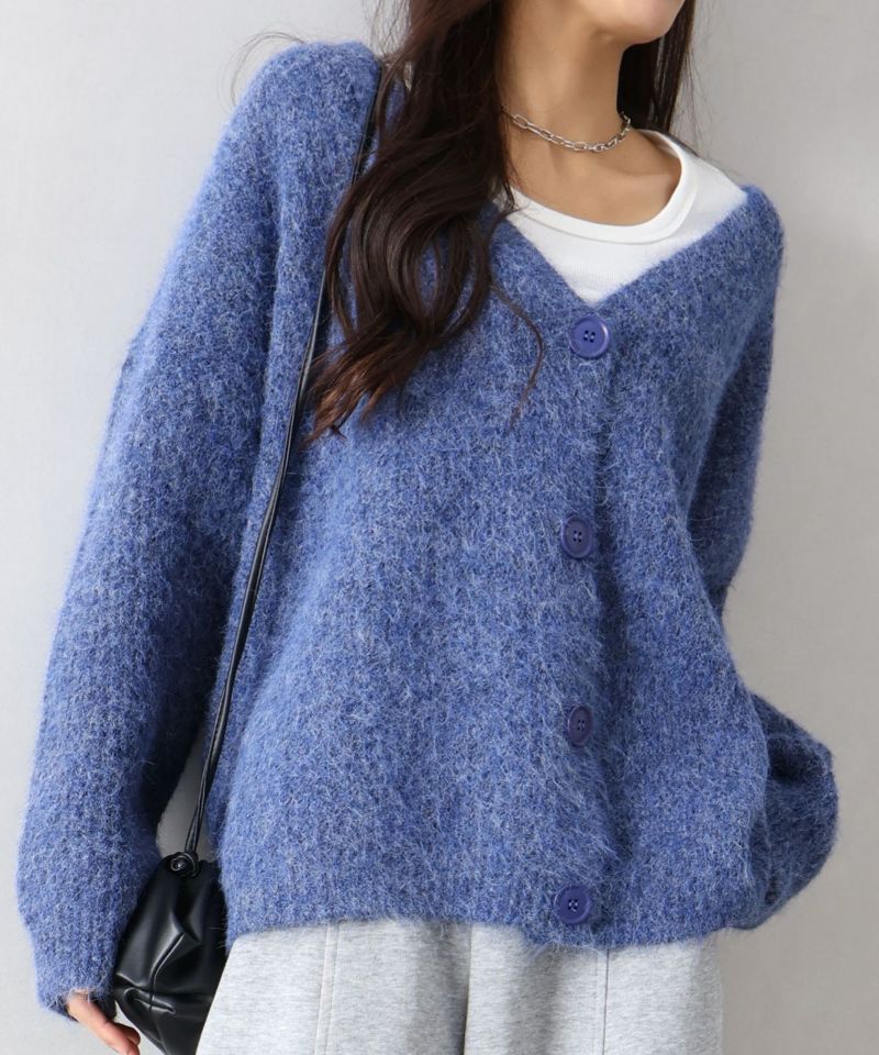 起毛アゼ編Vネックカーディガン | SpRay