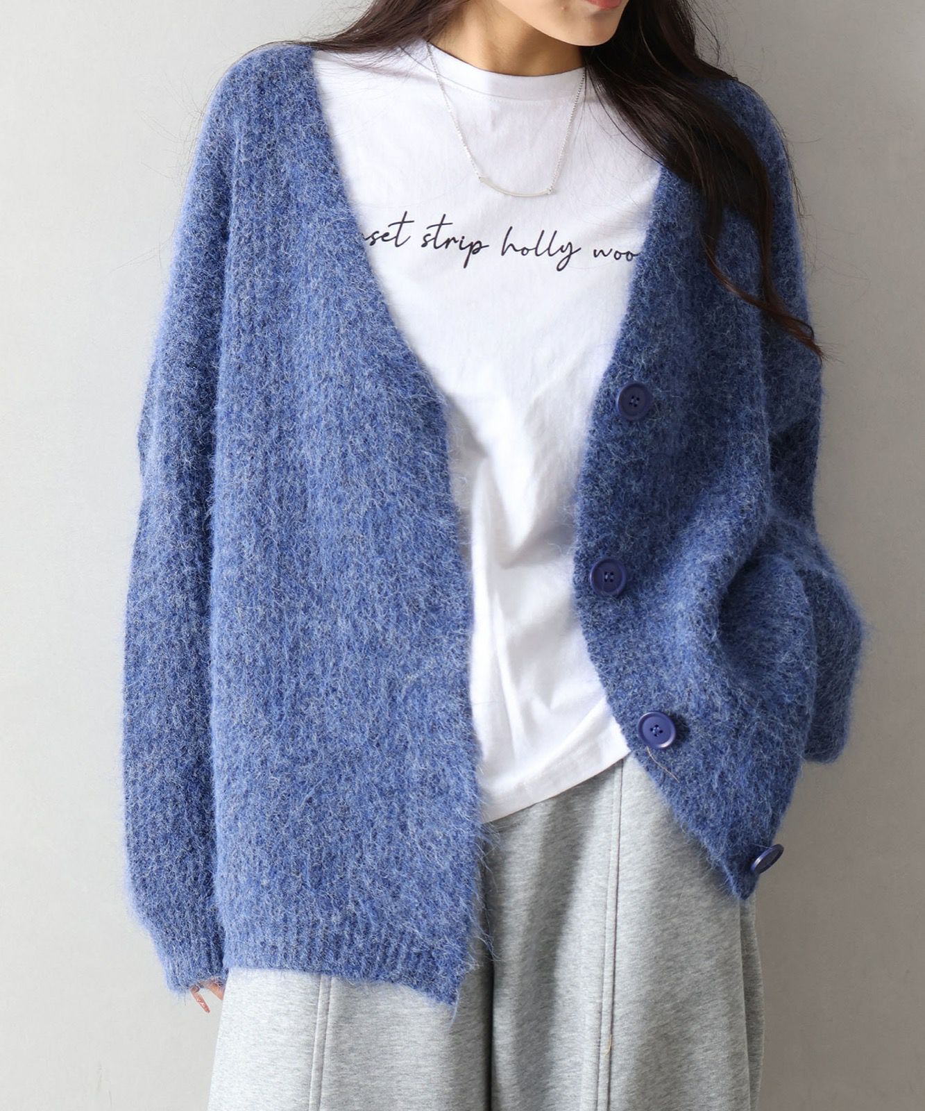 起毛アゼ編Vネックカーディガン | SpRay