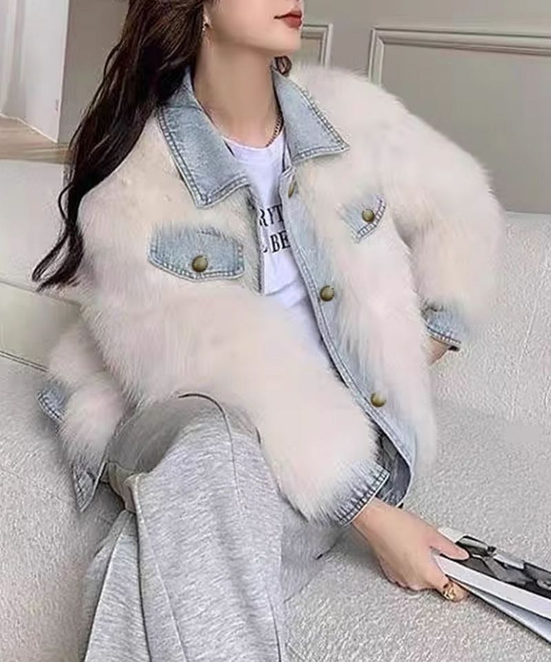 デニム切替ファーブルゾン | SpRay