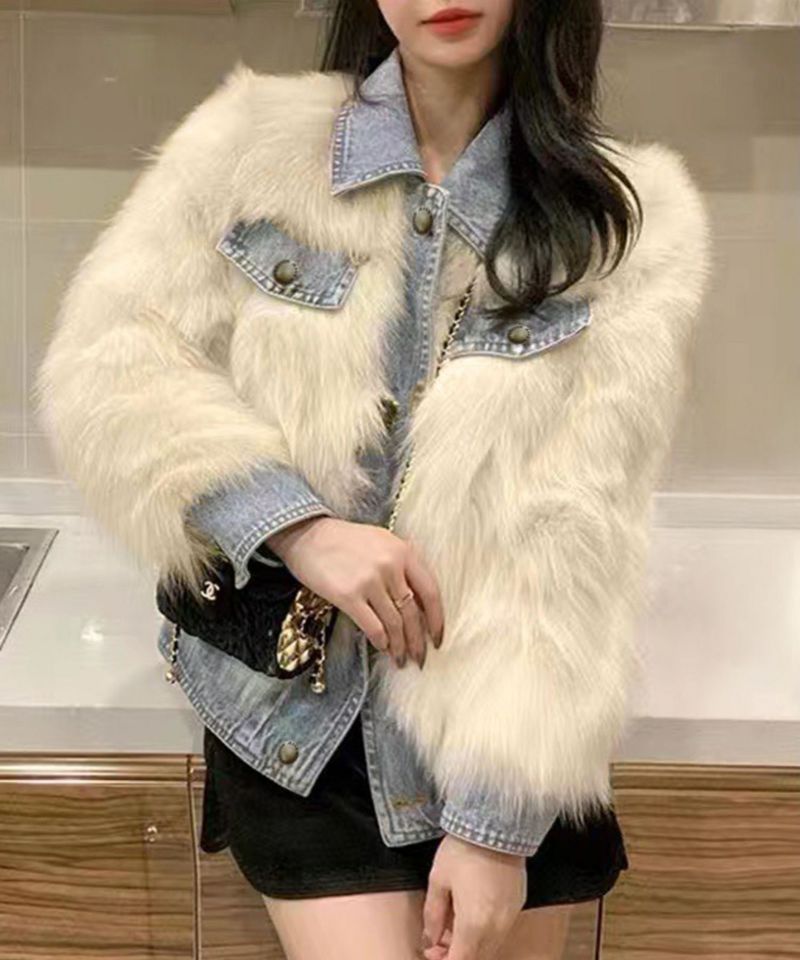 デニム切替ファーブルゾン | SpRay